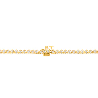 Graduated 10 Carat Diamond Tennis Necklace In 14 Karat Yellow Gold