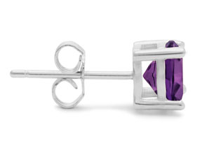 2 Carat Round Purple Amethyst Earrings In Sterling Silver By SuperJeweler