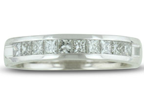 1/2 Carat Diamond Wedding Band In 14K White Gold (3.5 G) (G-H Color, VS1-VS2) By SuperJeweler