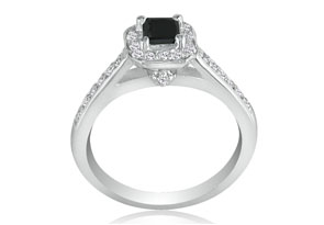 2 Carat Black Diamond Princess Cut Engagement Ring In 14k White Gold (, SI2-I1) By SuperJeweler