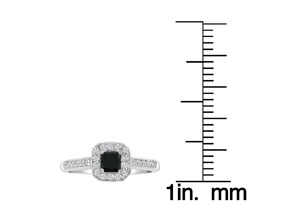 Hansa 2 Carat Black Diamond Princess Cut Engagement Ring In 14k White Gold (H-I, SI2-I1)