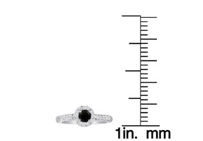 1/2 Carat Black Diamond Round Engagement Ring In 14k White Gold (, SI2-I1) By SuperJeweler By SuperJeweler