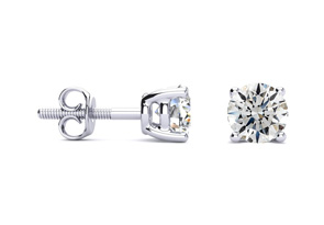 1.25 Carat Diamond Stud Earrings In Platinum (I-J, SI1-SI2) By Hansa