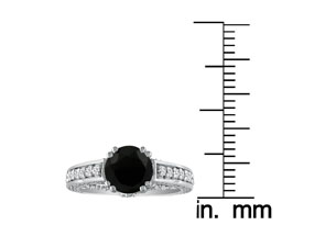 Hansa 2 2/3 Carat Black Diamond Round Engagement Ring In 14k White Gold (H-I, SI2-I1)