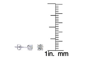 1/4 Carat Round Diamond Stud Earrings In Platinum (G-H, SI1-SI2) By Hansa