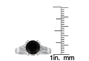 1 3/4 Carat Black Diamond Round Engagement Ring In 14k White Gold (, SI2-I1) By SuperJeweler By SuperJeweler
