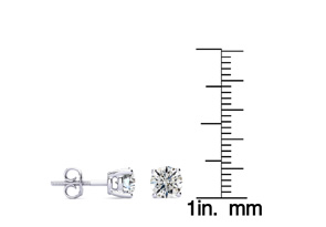 1.5 Carat Round Diamond Stud Earrings In Platinum (G-H, SI1-SI2) By Hansa