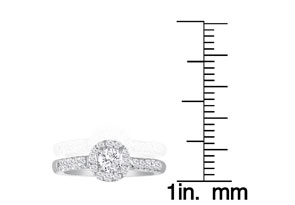 1.25 Carat Round Diamond Halo Engagement Ring In 14k White Gold (, SI2-I1) By SuperJeweler
