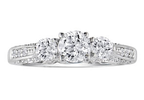 Hansa 1.5 Carat Diamond Round Engagement Ring In 14k White Gold (H-I, SI2-I1)