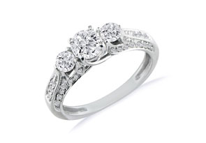 Hansa 1.5 Carat Diamond Round Engagement Ring In 14k White Gold (H-I, SI2-I1)