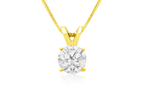 Pretty 2/3 Carat 14k Yellow Gold Diamond Pendant Necklace, , 18 Inch Chain By SuperJeweler