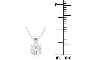 3/4 Carat 14k White Gold Diamond Pendant Necklace On Gold Box Chain, , 18 Inch Chain By SuperJeweler