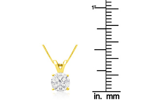 Pretty 3/4 Carat 14k Yellow Gold Diamond Pendant Necklace, , 18 Inch Chain By SuperJeweler