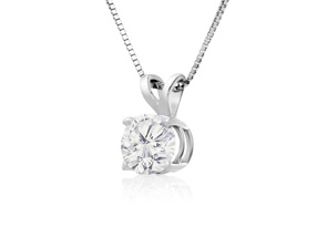 .85 Carat 14k White Gold Diamond Pendant Necklace, , 18 Inch Chain By SuperJeweler