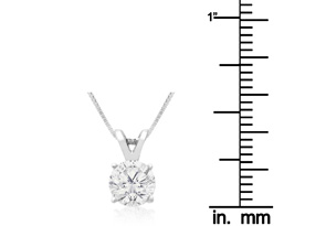 .85 Carat 14k White Gold Diamond Pendant Necklace, , 18 Inch Chain By SuperJeweler