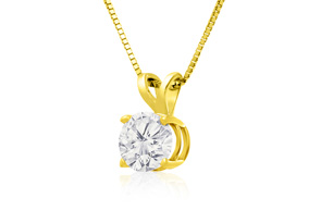 .85 Carat 14k Yellow Gold Diamond Pendant Necklace, , 18 Inch Chain By SuperJeweler