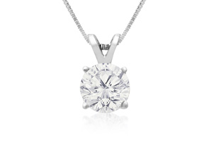 1 Carat 14k White Gold Diamond Pendant Necklace, 2 Stars, , 18 Inch Chain By SuperJeweler