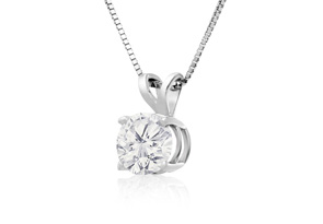 1 Carat 14k White Gold Diamond Pendant Necklace, 2 Stars, , 18 Inch Chain By SuperJeweler