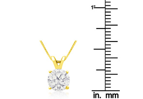 1 Carat 14k Yellow Gold Diamond Pendant Necklace, 2 Stars, , 18 Inch Chain By SuperJeweler