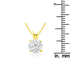 1.50 Carat Diamond Pendant Necklace In 14k Yellow Gold, , 18 Inch Chain By SuperJeweler