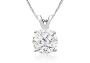 1.50 Carat 14k White Gold Diamond Pendant Necklace, 2 Stars, , 18 Inch Chain By SuperJeweler