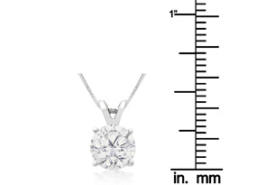 1.50 Carat 14k White Gold Diamond Pendant Necklace, 4 Stars, G/H, 18 Inch Chain By Hansa