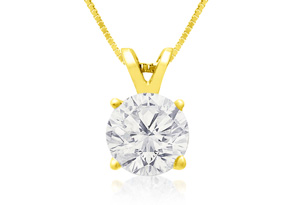 1.50 Carat 14k Yellow Gold Diamond Pendant Necklace, 4 Stars, G/H Color, 18 Inch Chain By SuperJeweler