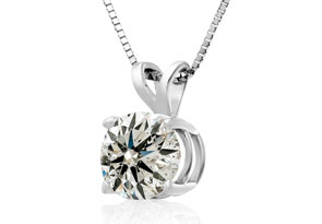 2 Carat Diamond Pendant Necklace In 14k White Gold, , 18 Inch Chain By SuperJeweler