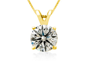 2 Carat Diamond Pendant Necklace In 14k Yellow Gold, , 18 Inch Chain By SuperJeweler