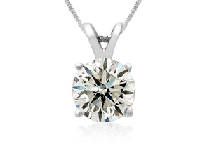 2 Carat 14k White Gold Diamond Pendant Necklace, 2 Stars, J/K, 18 Inch Chain By Hansa