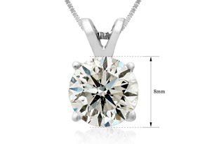 2 Carat 14k White Gold Diamond Pendant Necklace, 2 Stars, J/K, 18 Inch Chain By Hansa