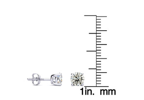 1 Carat Diamond Stud Earrings In Platinum (J-K, I1-I2) By Hansa
