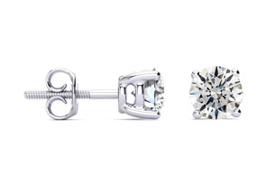 1 3/4 Carat Round Diamond Stud Earrings In Platinum (G-H, SI1-SI2) By Hansa