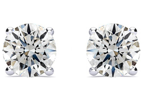 2 Carat Round Diamond Stud Earrings In Platinum (G-H, SI1-SI2) By SuperJeweler