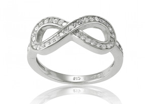 Modern Sterling Silver Infinity CZ Ring By SuperJeweler