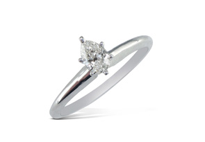 1/4 Carat Pear Shape Diamond Solitaire Ring In 14K White Gold (2.1 G) (H-I, SI2-I1) By SuperJeweler