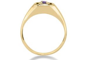 1/4 Carat Oval Amethyst Men's Ring Crafted In Solid Yellow Gold By SuperJeweler