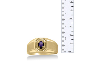 1/4 Carat Oval Amethyst Men's Ring Crafted In Solid Yellow Gold By SuperJeweler