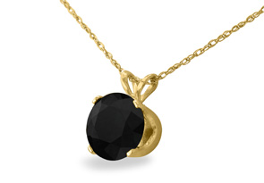 2 Carat Black Diamond Solitaire Pendant Necklace In 14k Yellow Gold (1.5 G), 18 Inch Chain By SuperJeweler