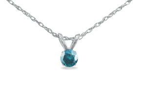 1/8 Carat Blue Diamond Pendant In Sterling Silver By SuperJeweler