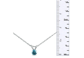 1/8 Carat Blue Diamond Pendant In Sterling Silver By SuperJeweler