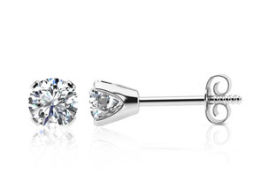 1 Carat Diamond Stud Earrings In 14K White Gold (H-I, I3 Clarity Enhanced) By SuperJeweler