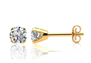 1 Carat Diamond Stud Earrings In 14K Yellow Gold (,  Clarity Enhanced) By SuperJeweler