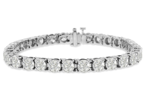 15 Carat Diamond Tennis Bracelet In 14K White Gold (20 G), , 7 Inch By SuperJeweler
