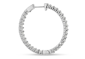 2 Carat Endless Diamond Hoop Earrings Crafted In Solid 14K White Gold, I/J By SuperJeweler