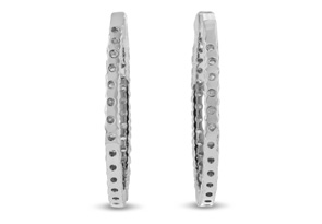 2 Carat Endless Diamond Hoop Earrings Crafted In Solid 14K White Gold, I/J By SuperJeweler