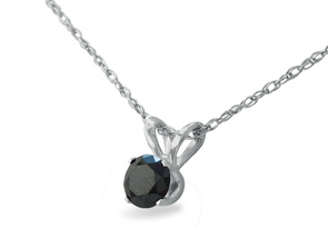 1/4 Carat Black Diamond Solitaire Pendant Necklace In Sterling Silver, 18 Inch Chain By SuperJeweler