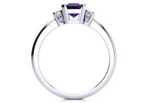 3 Carat Amethyst & Diamond Ring Crafted In Solid 14K White Gold, I/J By SuperJeweler