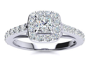 Halo Engagement Rings | 2 Carat Princess Cut Halo Diamond Engagement ...