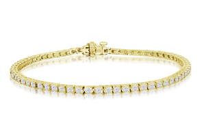 3 1/4 Carat Diamond Tennis Bracelet In 14K Yellow Gold, 7.5 Inches,  By SuperJeweler